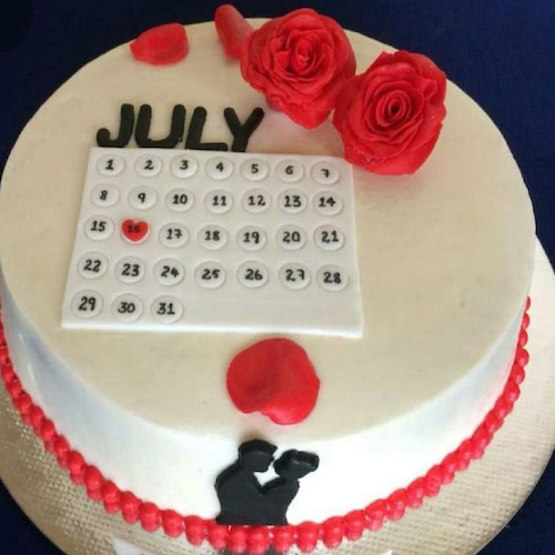 Designer Cake-  Date Anniversary cake