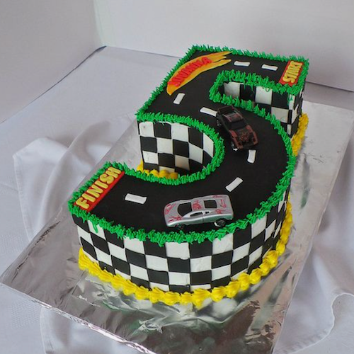 Designer Cake- Cars Theme Number Cake