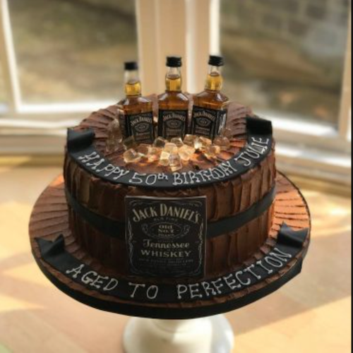 Ghaziabad Special Online Jack Daniels Themed Fondant Cake Delivery in  Ghaziabad