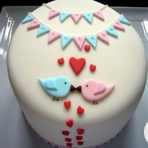 Designer Cake- Love Birds Anniversary cake