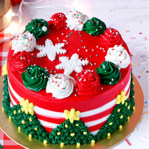 Christmas shop design cake