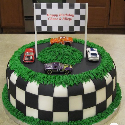 Designer Cake- Race Track Cars Theme